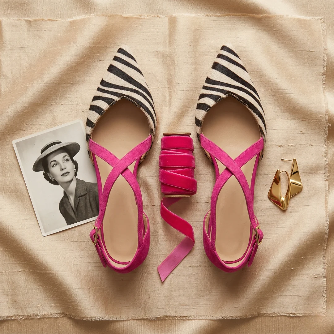 Sandales Plates Chic à Motif Zèbre – Élégance et Style au Quotidien