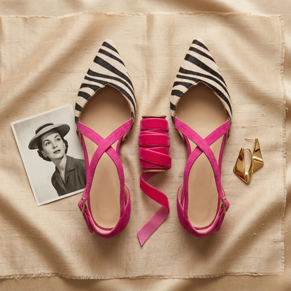 Sandales Plates Chic à Motif Zèbre – Élégance et Style au Quotidien